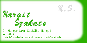 margit szakats business card