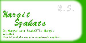 margit szakats business card